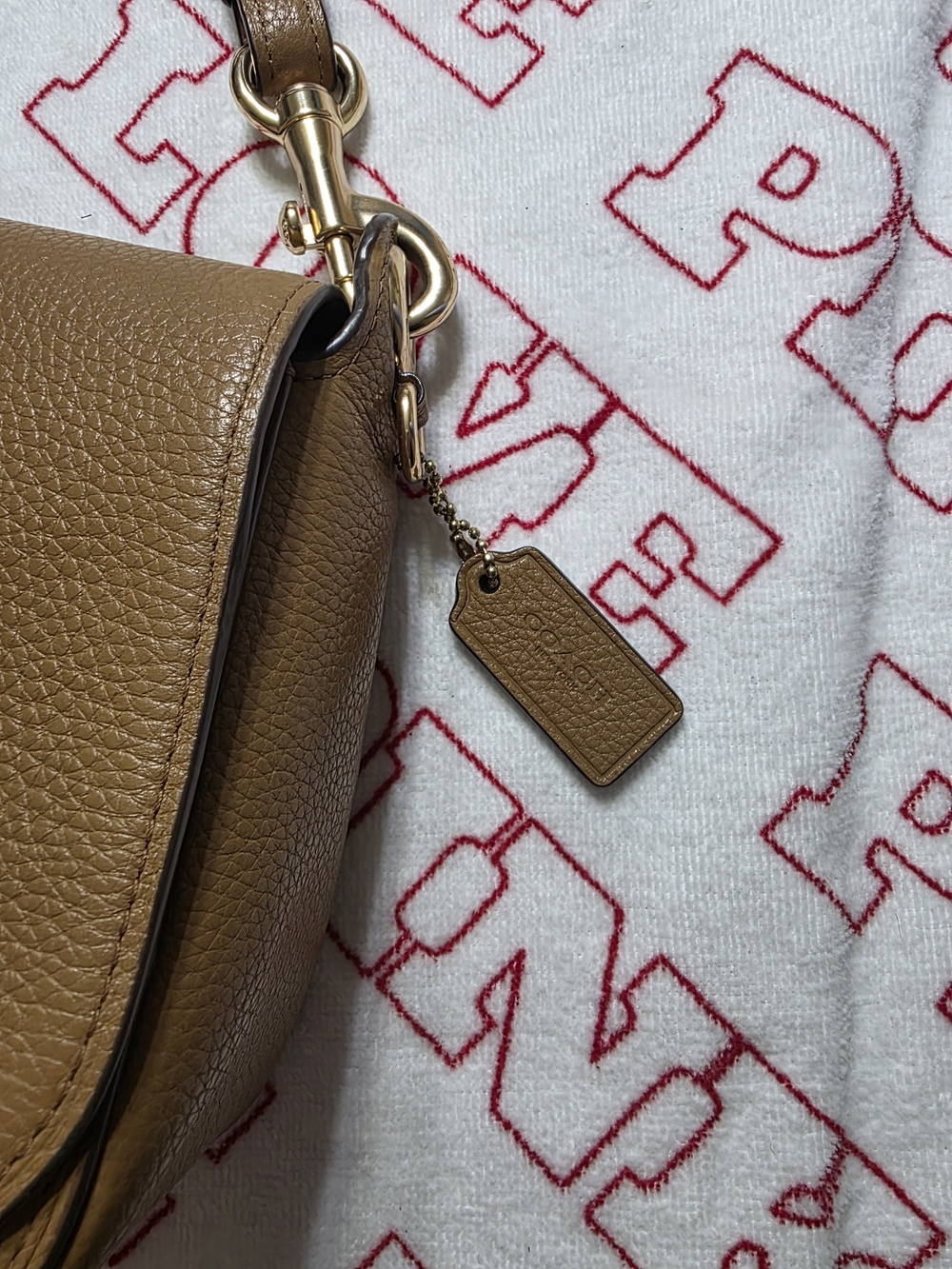 Coach Pebbled Leather Crossbody Bag in Tan - Picture 4 of 12